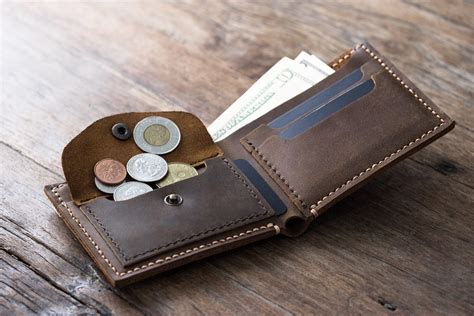 male wallet with coin pocket.